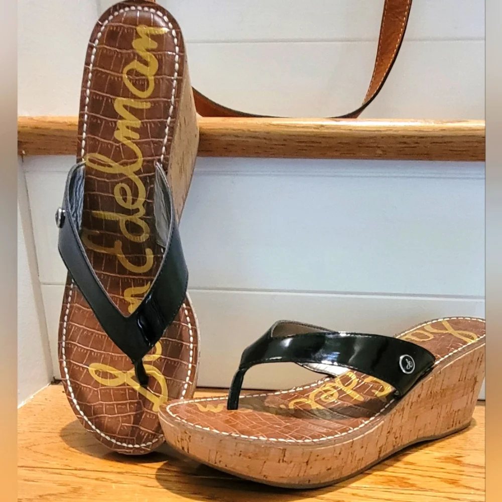 Sam Edelman Romy Thong Cork Wedge, size 11 - Picture 1 of 4